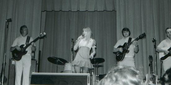 1975RoadShow.jpg - 1975 Road Show:  Dick Smith, Pam, Tom Rutledge, and Jerry Hollingsworth.