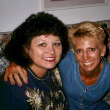 jonipam.jpg - Joni Williams and Pam Fisher in 2000.   Joni performs in the Kissimmee, Florida area with "2 Free Spirits Karaoke".