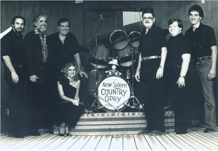 NewSalemOpry.jpg - The New Salem Country Opry kept music going in the Illinois Country Opry building -- with holdovers Brian Morgan, Paul Lewis, Kenny Decker, and Pam Gilbert, and newcomers Les Wood, Dino Strunk, and Mike Sampson.