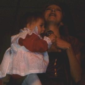 MistyGrabbingMike.jpg - Misty took this opportunity to grab the microphone from Pam and make some noise .... and she hasn't been quiet since!