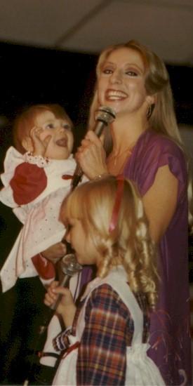 MistyPamJoyOpry.jpg - The last Christmas show at the Illinois Country Opry (1979).  Each year, the cast's family members joined them on stage.