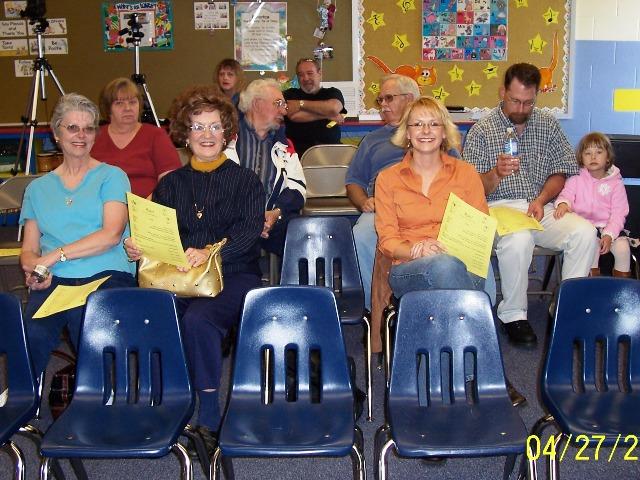 100_2701.JPG - Waiting for the program to start at Kaitlyn's new school.  70% of the audience was Gilberts and Wilburs!