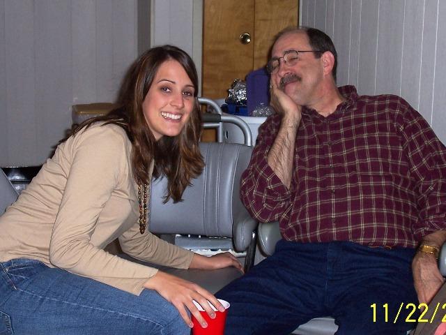 100_3350.JPG - Gina & Mark.  (I think she thought I was asleep and was trying to pull something ...)