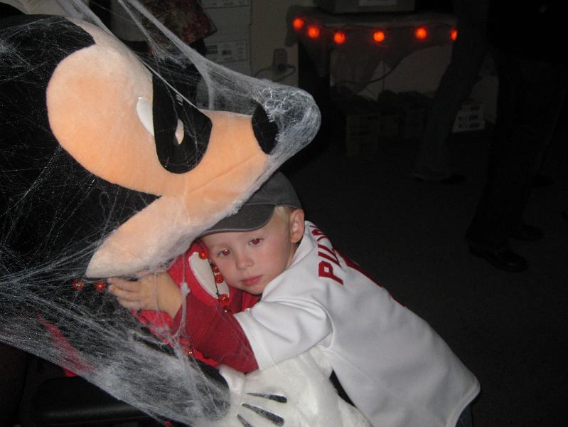 IMG_1110.JPG - Cody loved Mickey Mouse ... even if he was covered in cobwebs!